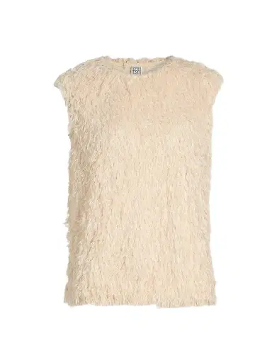 TOTEME Women's Feathered Jersey Sleeveless Top - Eggshell - Size 12 | Thumbnail 1