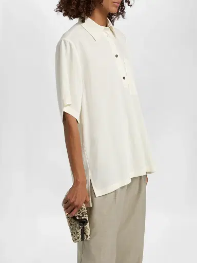 TOTEME Women's Fluid Polo Shirt | Thumbnail 4 TOTEME Women's Fluid Polo Shirt | Thumbnail 4