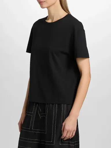 TOTEME Women's Embroidered Monogram Cotton Classic T-Shirt | Thumbnail 4 TOTEME Women's Embroidered Monogram Cotton Classic T-Shirt | Thumbnail 4