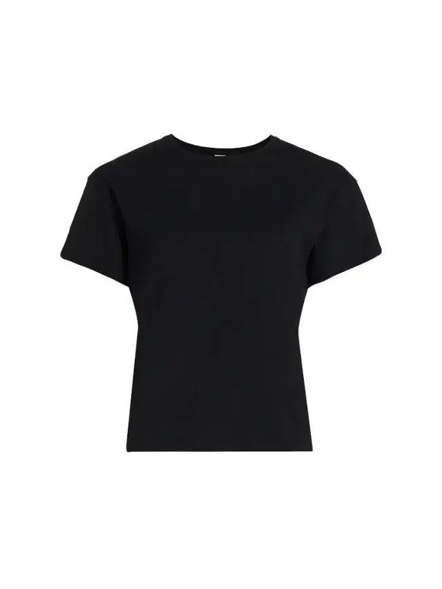 Toteme Women's Embroidered Monogram Cotton Classic T-Shirt - Black