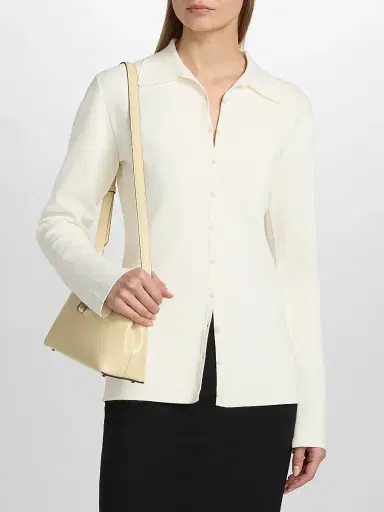 TOTEME Women's Compact Knit Buttoned Top | Thumbnail 3 TOTEME Women's Compact Knit Buttoned Top | Thumbnail 3