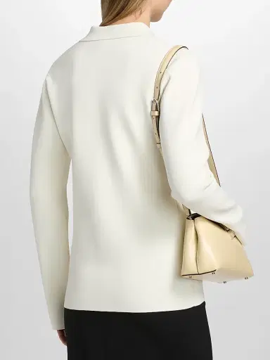 TOTEME Women's Compact Knit Buttoned Top | Thumbnail 5 TOTEME Women's Compact Knit Buttoned Top | Thumbnail 5