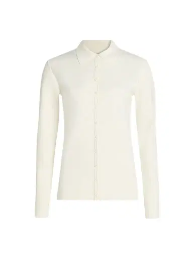 TOTEME Women's Compact Knit Buttoned Top | Thumbnail 1 TOTEME Women's Compact Knit Buttoned Top | Thumbnail 1