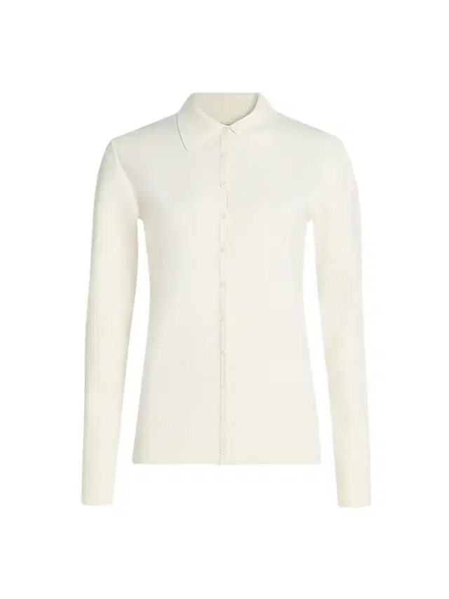 Women's Compact Knit Buttoned Top - White