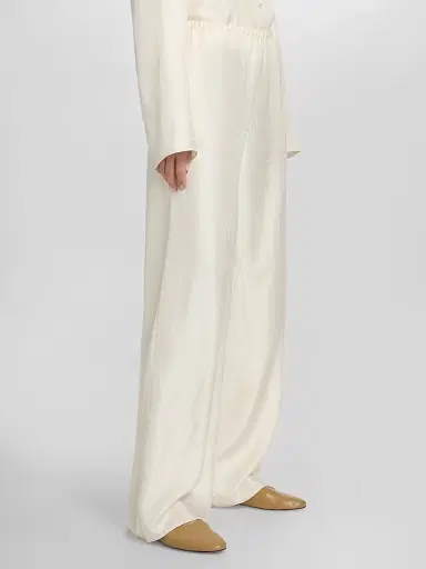 TOTEME Women's Monogram Silk Pajama Trousers - Cream - Size 12 | Thumbnail 4