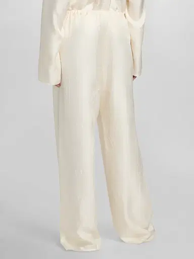 TOTEME Women's Monogram Silk Pajama Trousers - Cream - Size 12 | Thumbnail 5