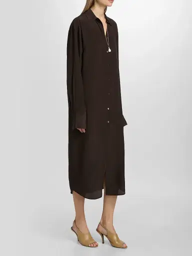 TOTEME Women's Silk Midi Shirtdress | Thumbnail 4 TOTEME Women's Silk Midi Shirtdress | Thumbnail 4