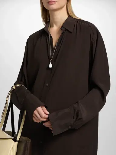 TOTEME Women's Silk Midi Shirtdress | Thumbnail 6 TOTEME Women's Silk Midi Shirtdress | Thumbnail 6