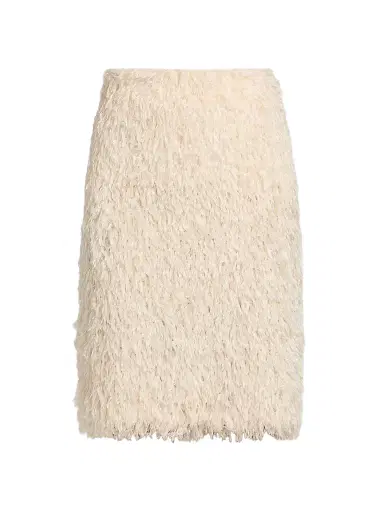 TOTEME Women's Feathered-Jersey Knee-Length Skirt - Eggshell - Size 12 | Thumbnail 1