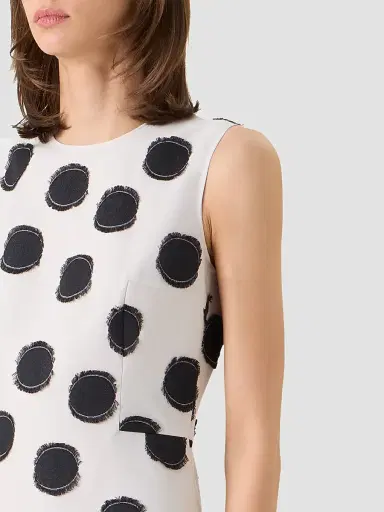 Akris punto Women's Asymmetric Fringed Polka Dot Midi Dress | Thumbnail 5