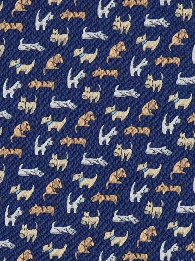 Ferragamo Men's Dogs Print Silk Tie | Thumbnail 4 Ferragamo Men's Dogs Print Silk Tie | Thumbnail 4