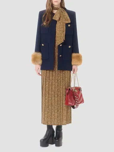 Valentino Garavani Women's Crepe De Chine Skirt with Fauve Eclat Micromacula Print | Thumbnail 2 Valentino Garavani Women's Crepe De Chine Skirt with Fauve Eclat Micromacula Print | Thumbnail 2