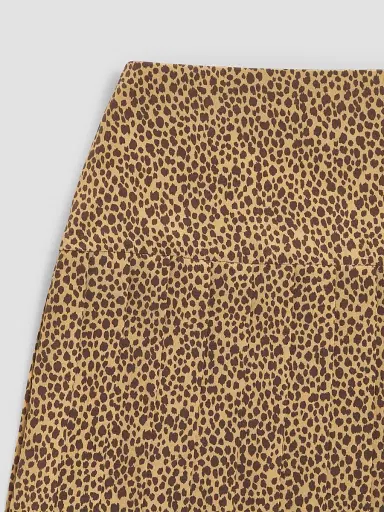 Valentino Garavani Women's Crepe De Chine Skirt with Fauve Eclat Micromacula Print | Thumbnail 6 Valentino Garavani Women's Crepe De Chine Skirt with Fauve Eclat Micromacula Print | Thumbnail 6