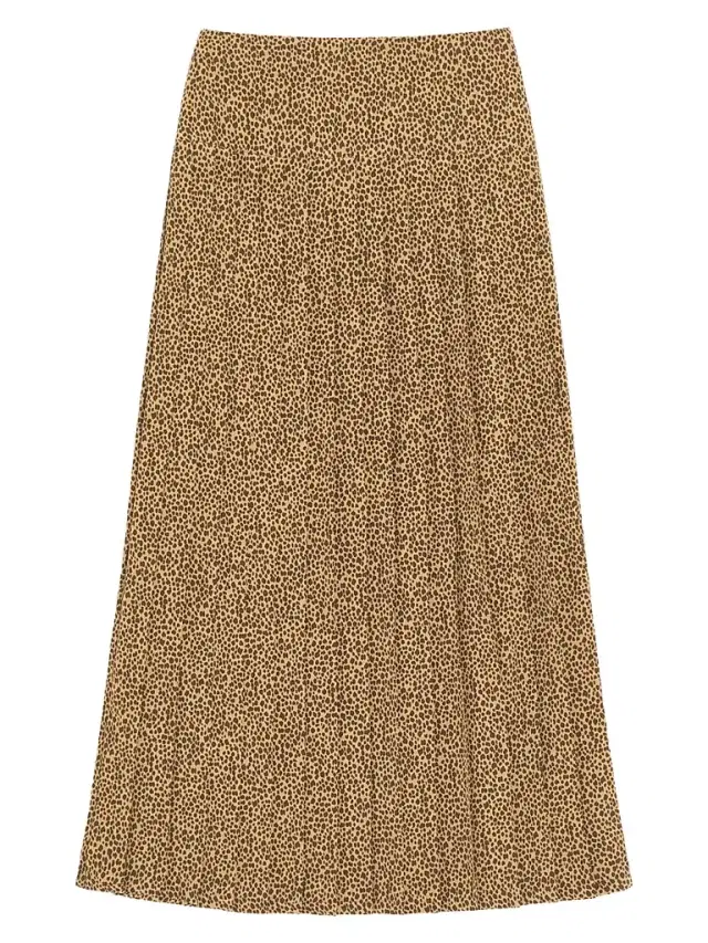 Valentino Garavani Women's Crepe De Chine Skirt with Fauve Eclat Micromacula Print - Animal Print