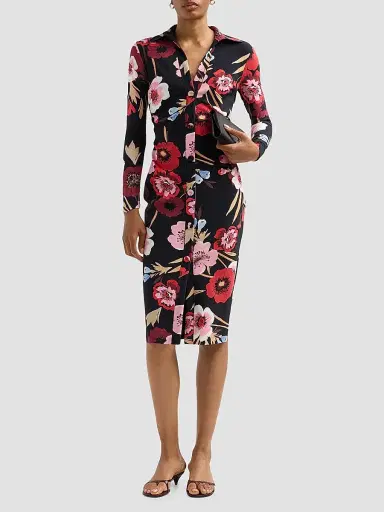 Chiara Boni La Petite Robe Women's Taima Jersey Knee-Length Shirtdress | Thumbnail 2 Chiara Boni La Petite Robe Women's Taima Jersey Knee-Length Shirtdress | Thumbnail 2