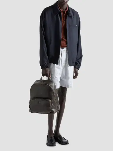 Prada Men's Distressed Nappa Leather Backpack | Thumbnail 2