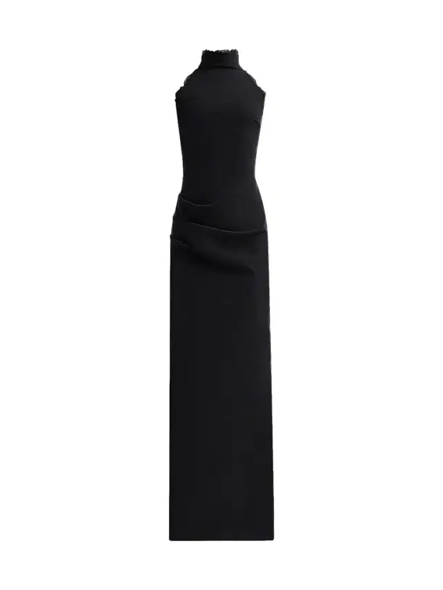 Chiara Boni La Petite Robe Women's Kyomi Lace-Trim Draped Gown - Black