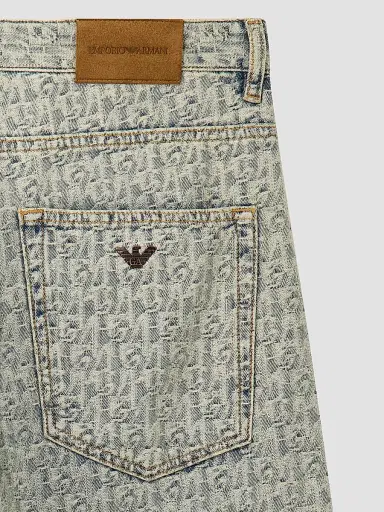 Emporio Armani Men's Logo Relaxed Jeans - Light Blue Denim - Size 38 | Thumbnail 6