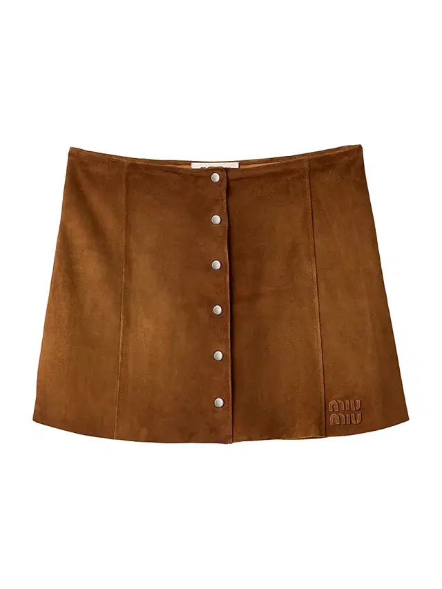 Women's Waxed Suede Mini-Skirt - Brown