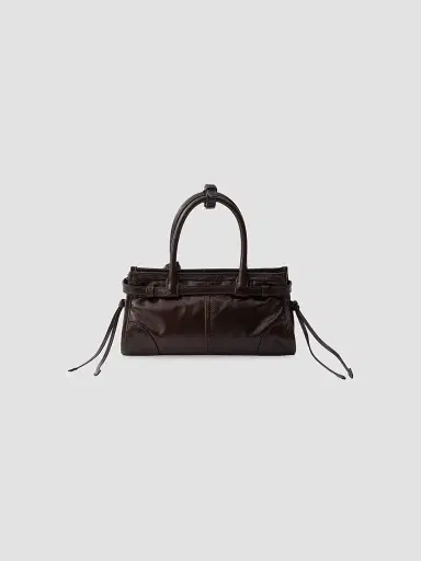 Prada Women's Bonnie Leather Top Handle Bag - Brown | Thumbnail 3