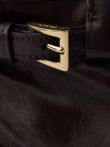 Prada Women's Bonnie Leather Top Handle Bag - Brown | Thumbnail 6