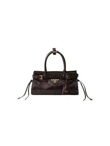Prada Women's Bonnie Leather Top Handle Bag - Brown | Thumbnail 1