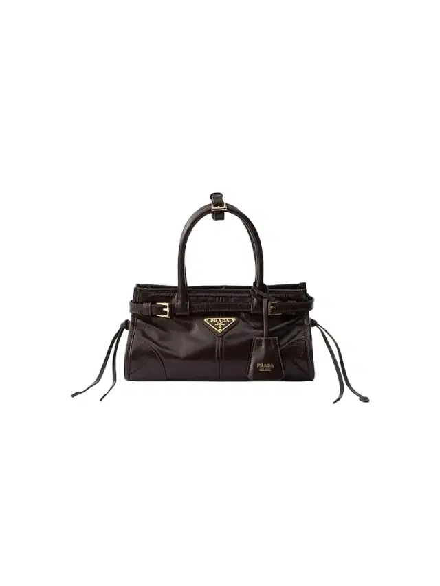Prada Women's Bonnie Leather Top Handle Bag - Brown