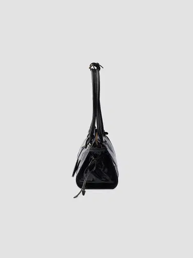 Prada Women's Bonnie Medium Top Handle Leather Bag - Black | Thumbnail 4