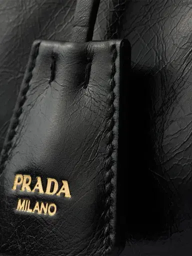Prada Women's Bonnie Medium Top Handle Leather Bag - Black | Thumbnail 5