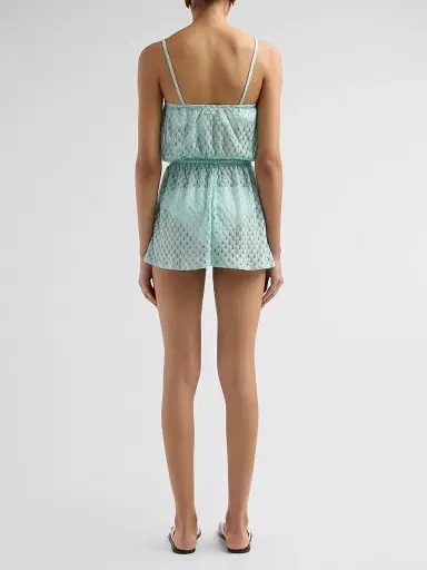 Missoni Women's Pearl Knit Cover-Up Romper - Aquamarine - Size 8 | Thumbnail 3