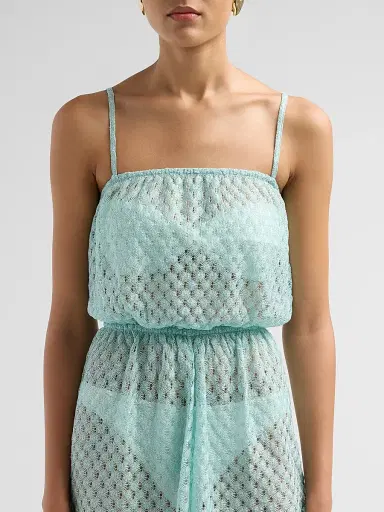 Missoni Women's Pearl Knit Cover-Up Romper - Aquamarine - Size 8 | Thumbnail 5