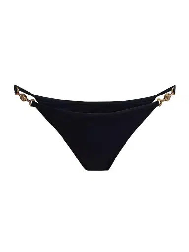Versace Women's Medusa Head Hardware Bikini Bottom - Black - Size XL | Thumbnail 1 Versace Women's Medusa Head Hardware Bikini Bottom - Black - Size XL | Thumbnail 1