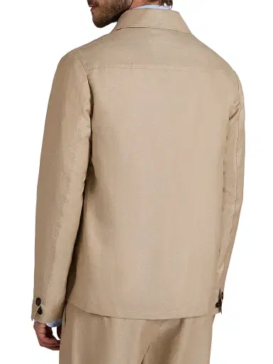 Slowear Men's Wool-Linen Button-Front Chore Jacket - Light Beige | Thumbnail 3