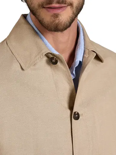 Slowear Men's Wool-Linen Button-Front Chore Jacket - Light Beige | Thumbnail 4