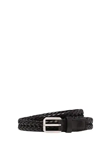Tom Ford Men's Woven Leather Beveled Edge Buckle Belt | Thumbnail 1