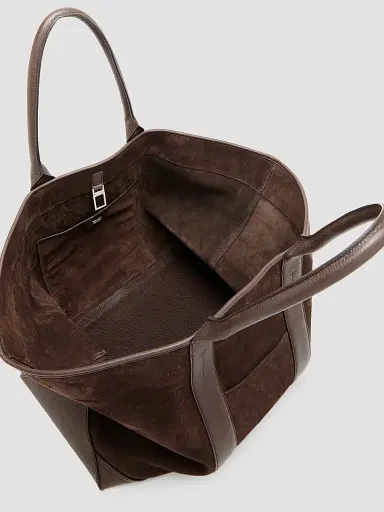 Tom Ford Men's Large Suede Tote Bag - Brown | Thumbnail 4 Tom Ford Men's Large Suede Tote Bag - Brown | Thumbnail 4