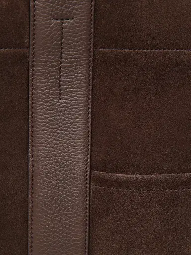 Tom Ford Men's Large Suede Tote Bag - Brown | Thumbnail 5 Tom Ford Men's Large Suede Tote Bag - Brown | Thumbnail 5