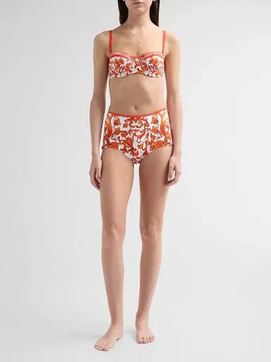 Dolce & Gabbana Women's Maiolica Printed Bikini - Maiolica Orange - Size XL | Thumbnail 2