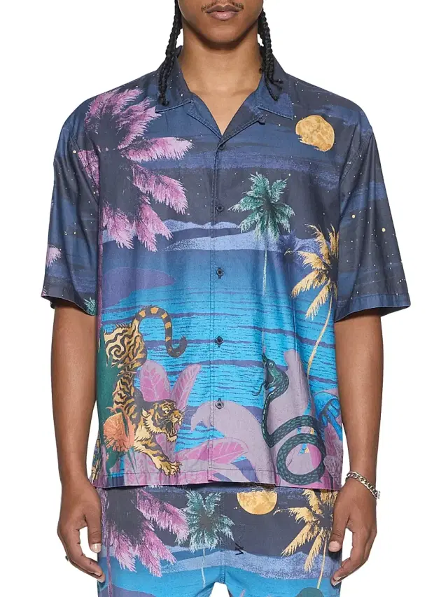 Men's Moonlight Diner Short-Sleeve Camp Shirt - Assorted