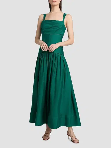 ACLER Women's Forever Young Reeve Linen-Blend Drop-Waist Maxi Dress - Deep Emerald - Size 12 | Thumbnail 2 ACLER Women's Forever Young Reeve Linen-Blend Drop-Waist Maxi Dress - Deep Emerald - Size 12 | Thumbnail 2
