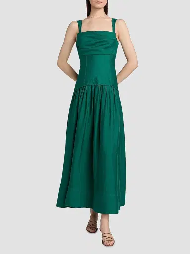 ACLER Women's Forever Young Reeve Linen-Blend Drop-Waist Maxi Dress - Deep Emerald - Size 12 | Thumbnail 3 ACLER Women's Forever Young Reeve Linen-Blend Drop-Waist Maxi Dress - Deep Emerald - Size 12 | Thumbnail 3