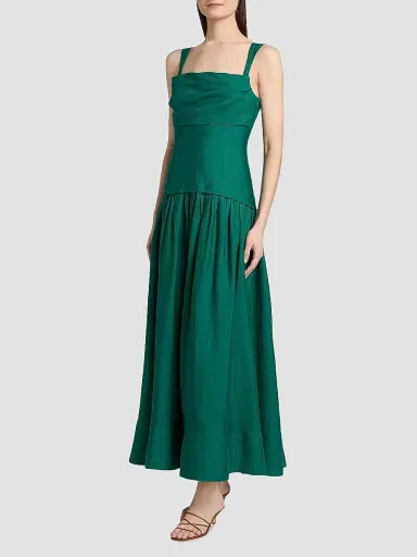 ACLER Women's Forever Young Reeve Linen-Blend Drop-Waist Maxi Dress - Deep Emerald - Size 12 | Thumbnail 4 ACLER Women's Forever Young Reeve Linen-Blend Drop-Waist Maxi Dress - Deep Emerald - Size 12 | Thumbnail 4
