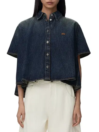 Loewe Women's Denim Short-Sleeve Shirt | Thumbnail 3 Loewe Women's Denim Short-Sleeve Shirt | Thumbnail 3