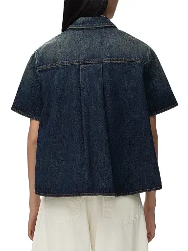 Loewe Women's Denim Short-Sleeve Shirt | Thumbnail 4 Loewe Women's Denim Short-Sleeve Shirt | Thumbnail 4