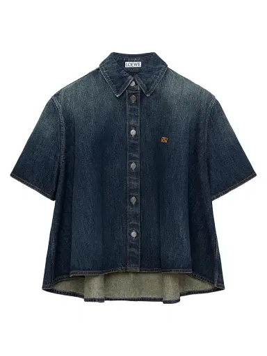 Loewe Women's Denim Short-Sleeve Shirt | Thumbnail 1 Loewe Women's Denim Short-Sleeve Shirt | Thumbnail 1