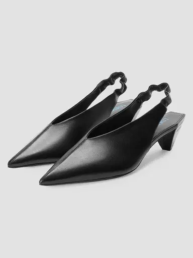 Loewe Women's Origami Cubic 45MM Leather Slingback Pumps - Black - Size 11 | Thumbnail 2