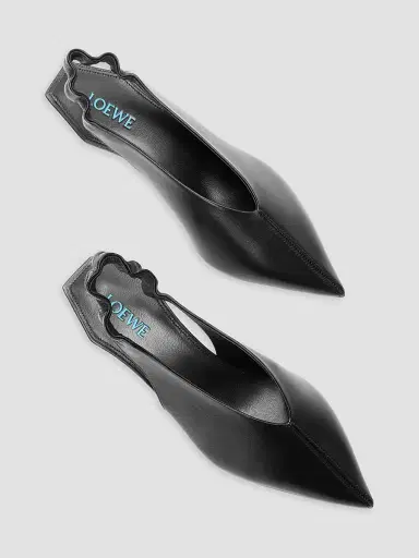 Loewe Women's Origami Cubic 45MM Leather Slingback Pumps - Black - Size 11 | Thumbnail 3