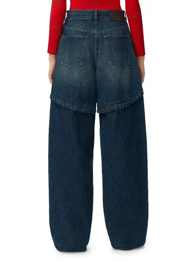 Loewe Women's Layered Wide-Leg Jeans | Thumbnail 4 Loewe Women's Layered Wide-Leg Jeans | Thumbnail 4