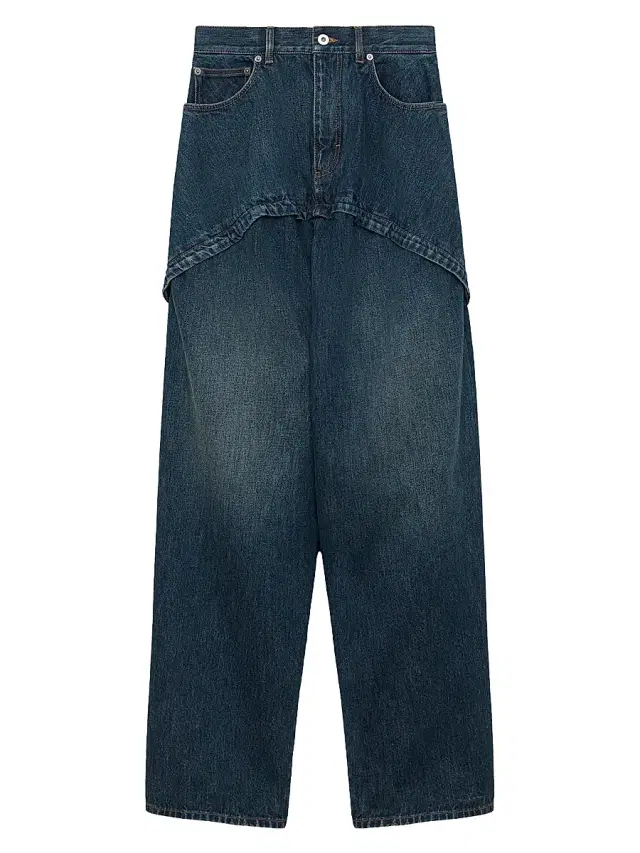 LOEWE Women's Layered Wide-Leg Jeans - Dark Blue