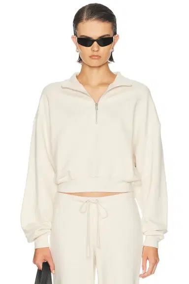 Skims Drapey French Terry Half Zip Pullover Sweatshirt | Thumbnail 1 Skims Drapey French Terry Half Zip Pullover Sweatshirt | Thumbnail 1